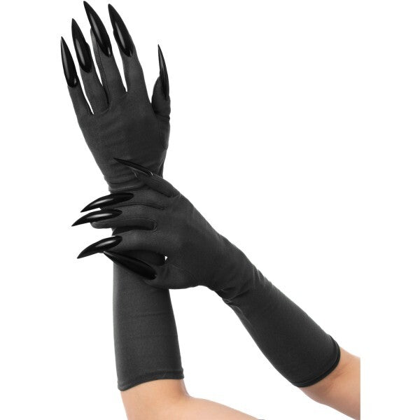 Smiffys Black Cat Gloves with Black Claws
