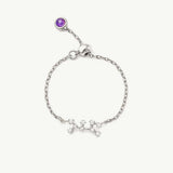 MUCHV silver Sagittarius zodiac ring adjustable, UK version