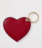 Aspinal of London grained leather heart keyring 6cm x 8cm, UK version