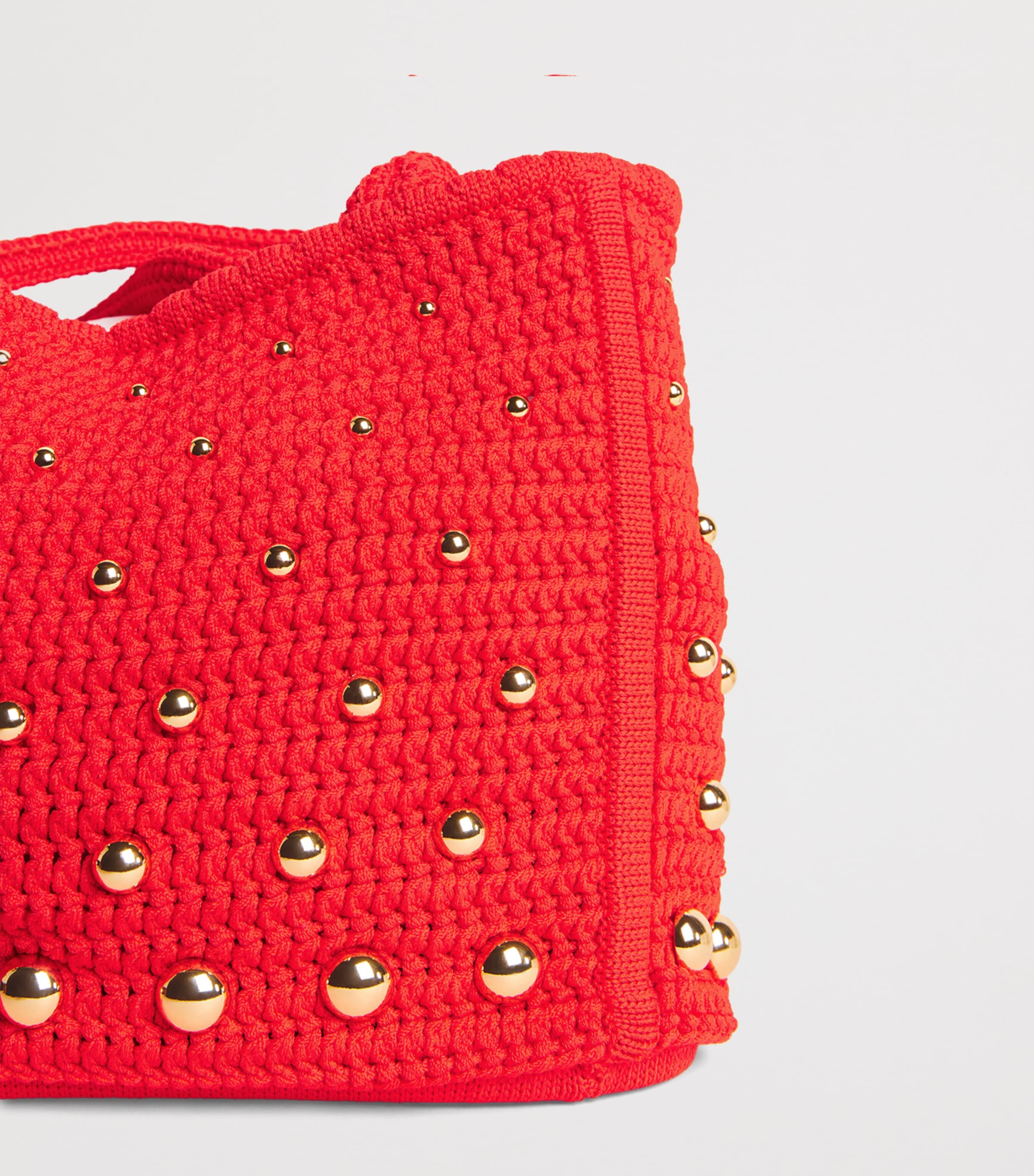 Sandro Paris crochet studded top-handle bag, UK version
