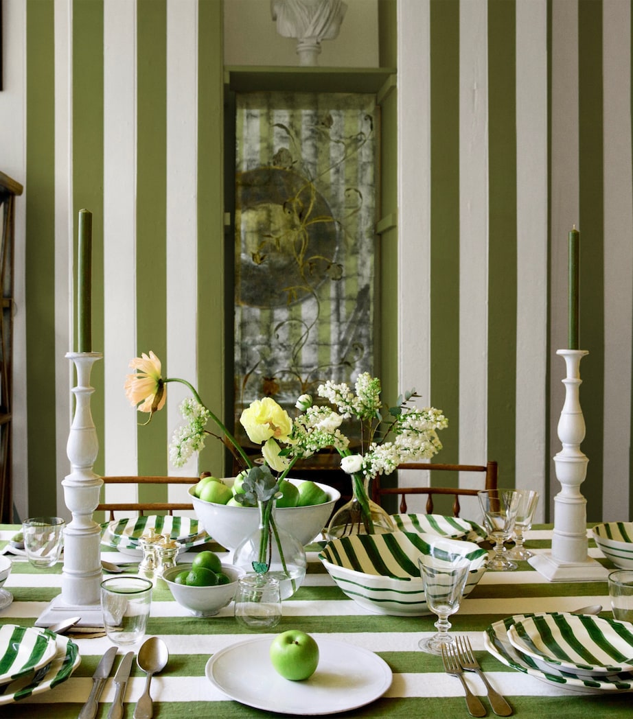 Summerill & Bishop linen stripe tablecloth 165x380cm (British brand)