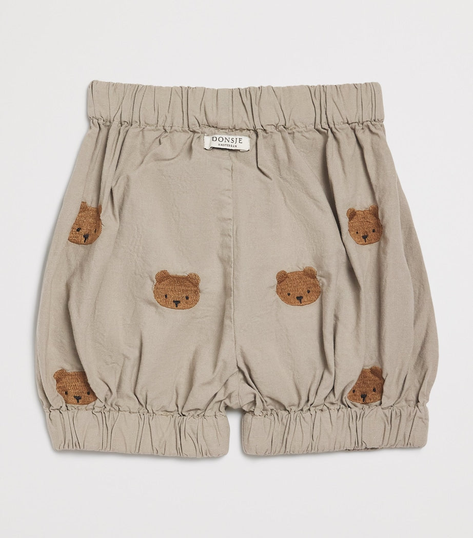 Donsje baby bloomers with embroidered bear motifs, 0-24 months - British product