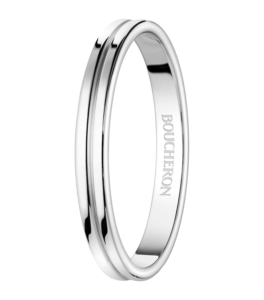Boucheron small platinum double godron wedding band, imported from the UK