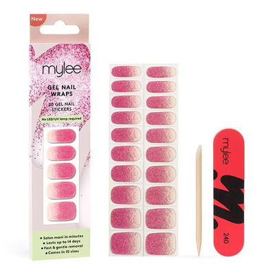 Superdrug Mylee Gel Nail Wraps Pink Stardust- Buy online at McGrocer