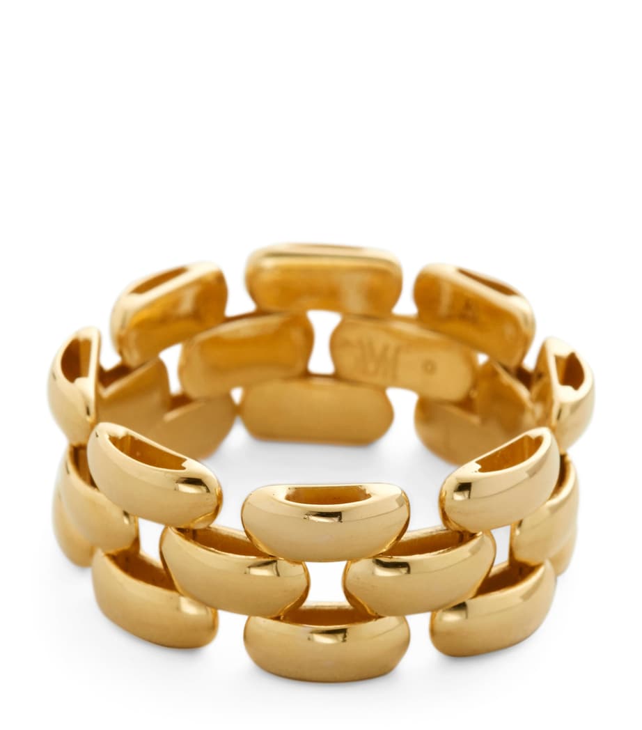 Monica Vinader gold vermeil heirloom chain ring 10mm band (British brand)