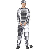 Smiffys Convict Costume Black & White