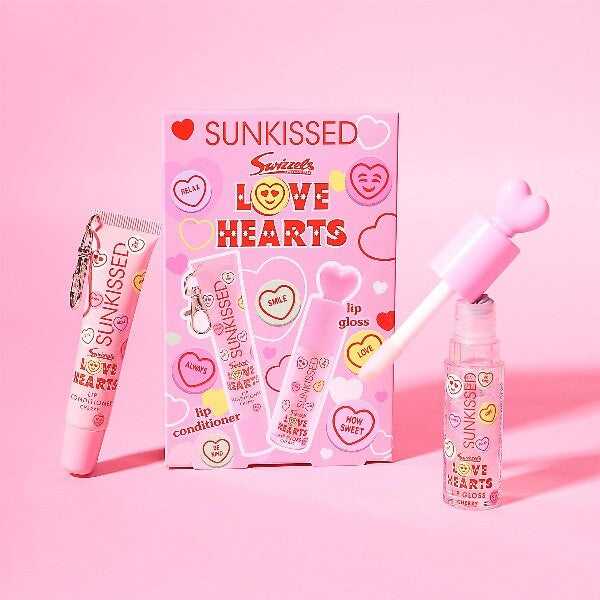 Sunkissed Love Hearts cherry lip gloss and conditioner set (British brand)