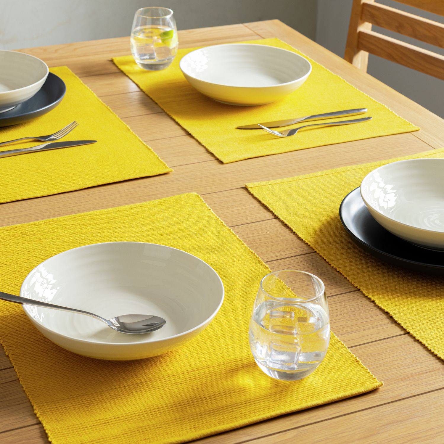 Habitat ribbed placemats mustard set of 4, imported from the UK