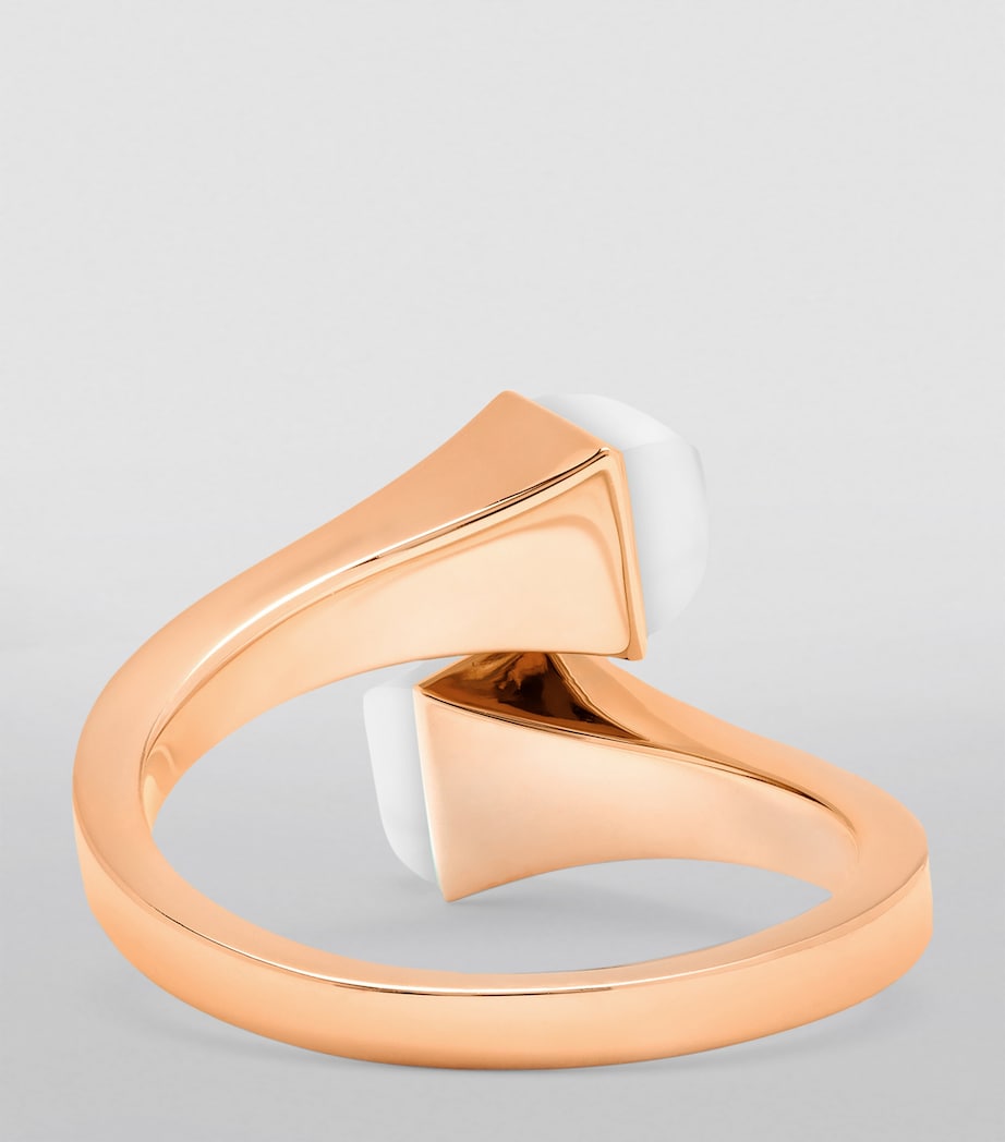 Marli New York rose gold diamond white agate ring imported from UK
