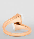 Marli New York rose gold diamond white agate ring imported from UK