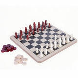 Chad Valley wooden chess and draughts board game, UK version