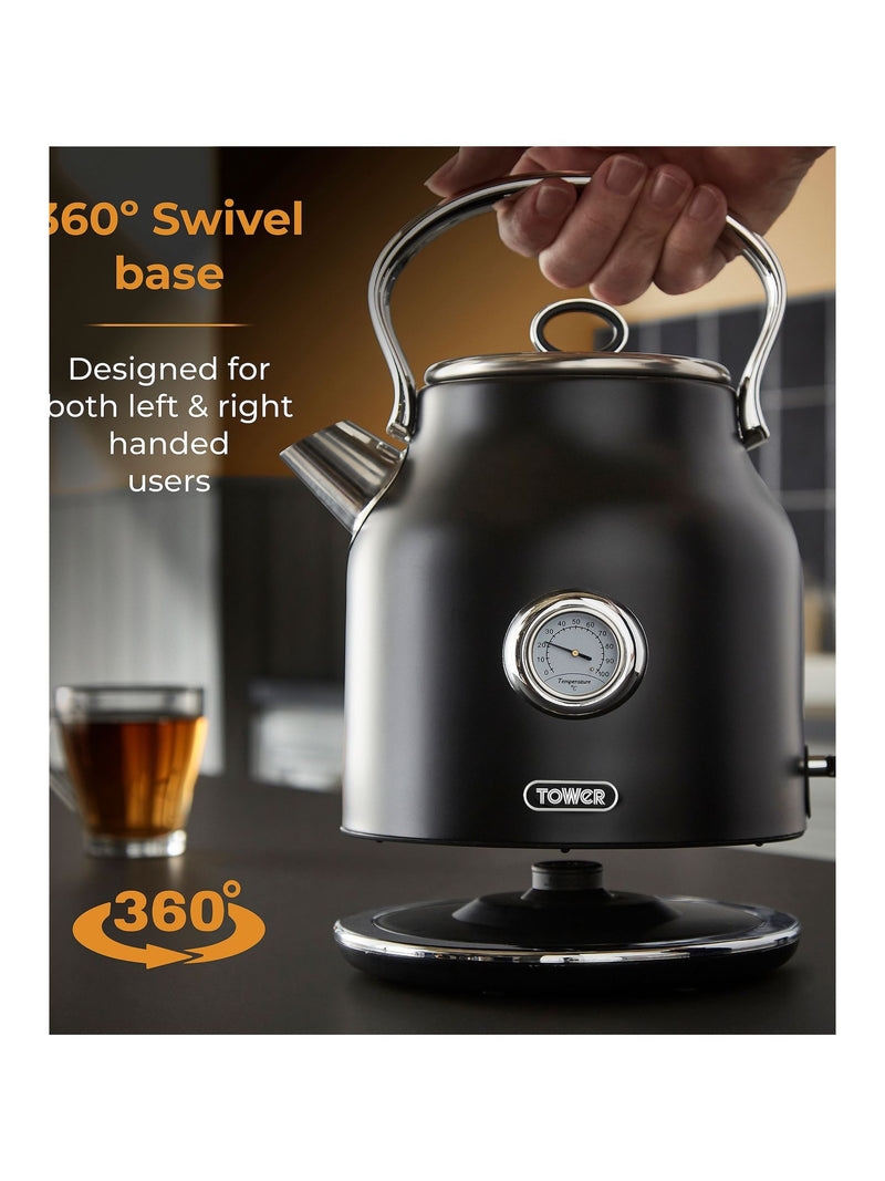 Tower Black Renaissance 1.7L kettle (British brand)