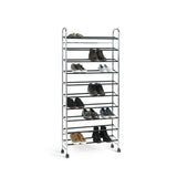 Argos Home Yori rolling shoe rack chrome, imported from the UK