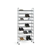 Argos Home Yori rolling shoe rack chrome, imported from the UK