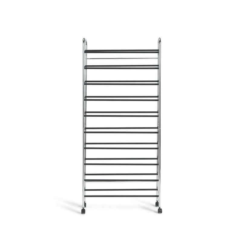 Argos Home Yori rolling shoe rack chrome, imported from the UK