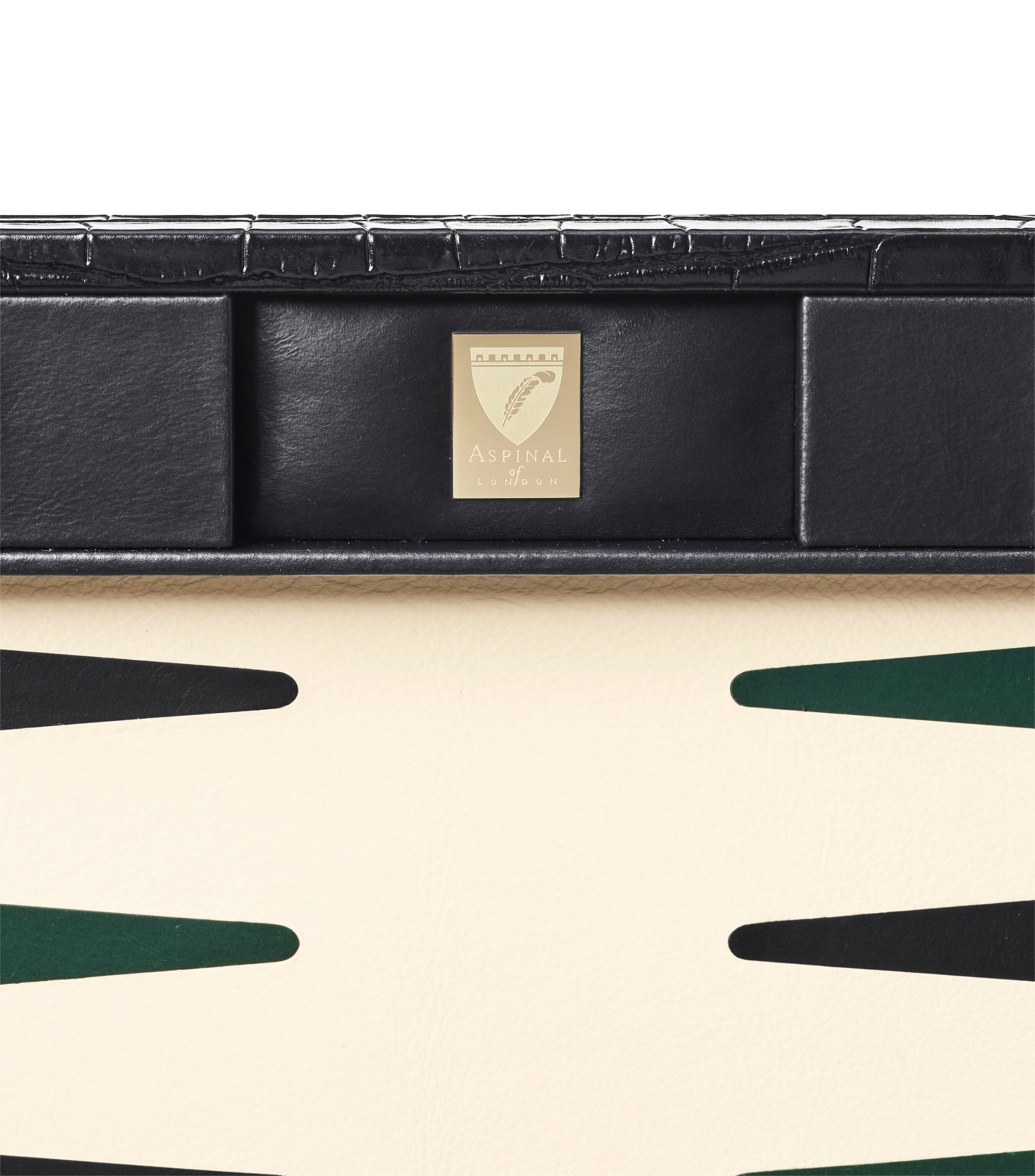 Aspinal of London croc-embossed leather backgammon set 17-inch - British product