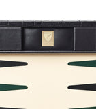 Aspinal of London croc-embossed leather backgammon set 17-inch - British product