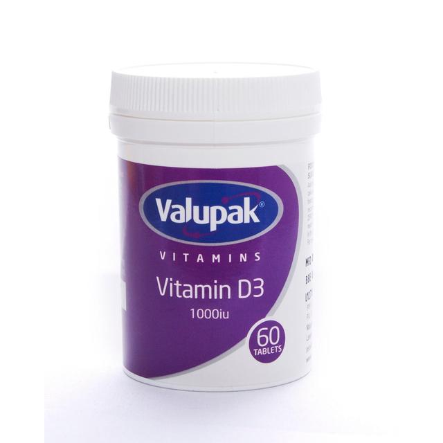 Valupak Vitamins Vitamin D3 Tablets 1000iu    60 per pack GOODS M&S   