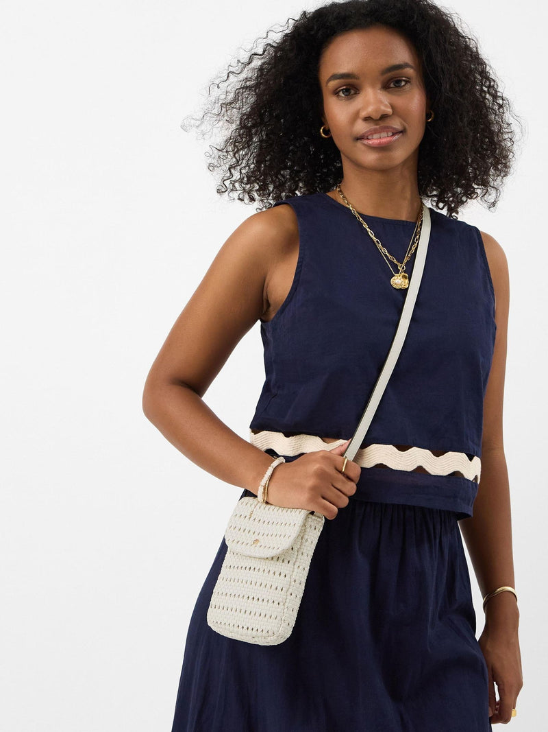 Accessorize white woven phone bag (British brand)