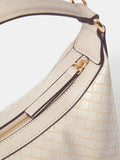 Accessorize cream woven handheld bag faux leather (British brand)