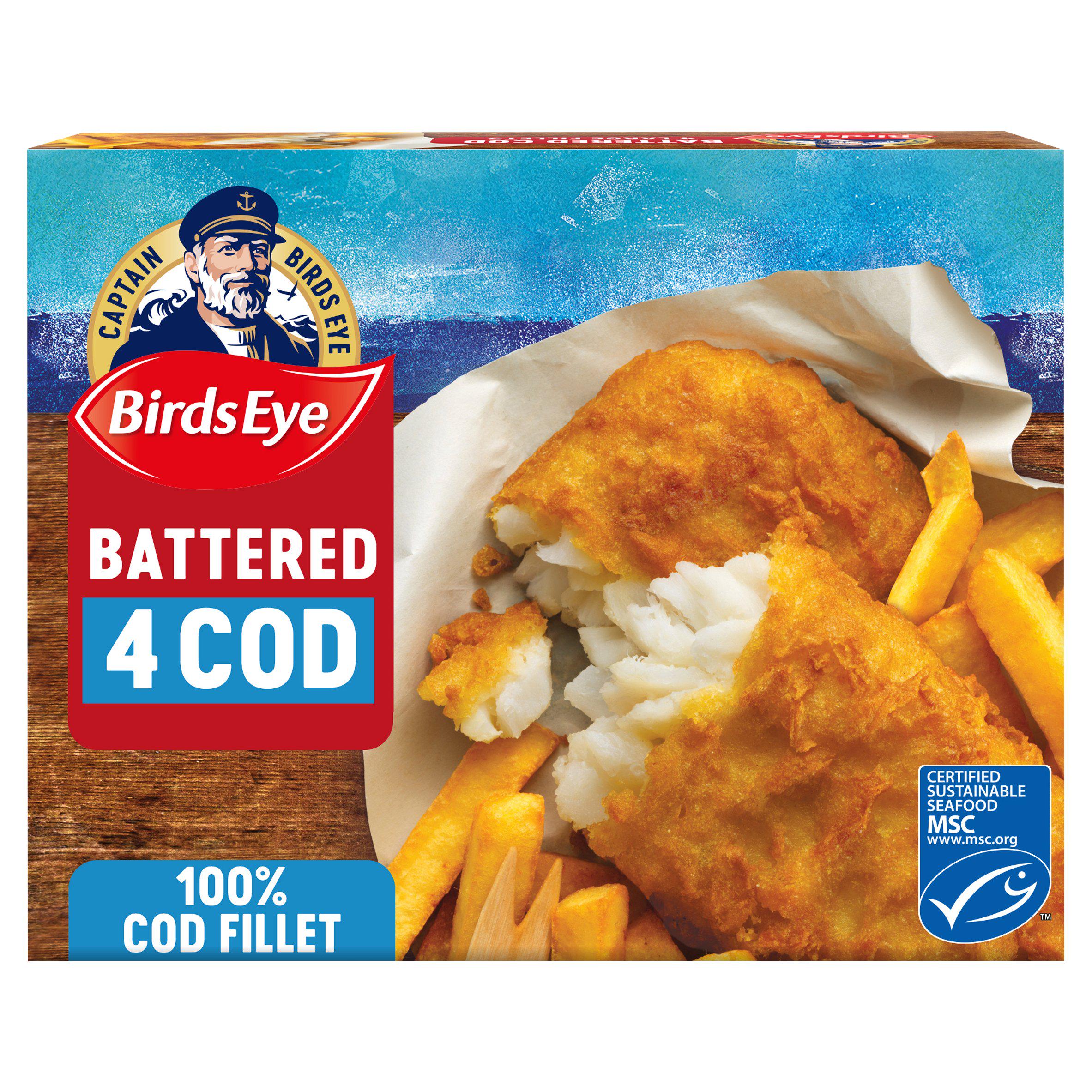 Birds Eye Battered Cod Fish Fillets x4 440g GOODS Sainsburys   