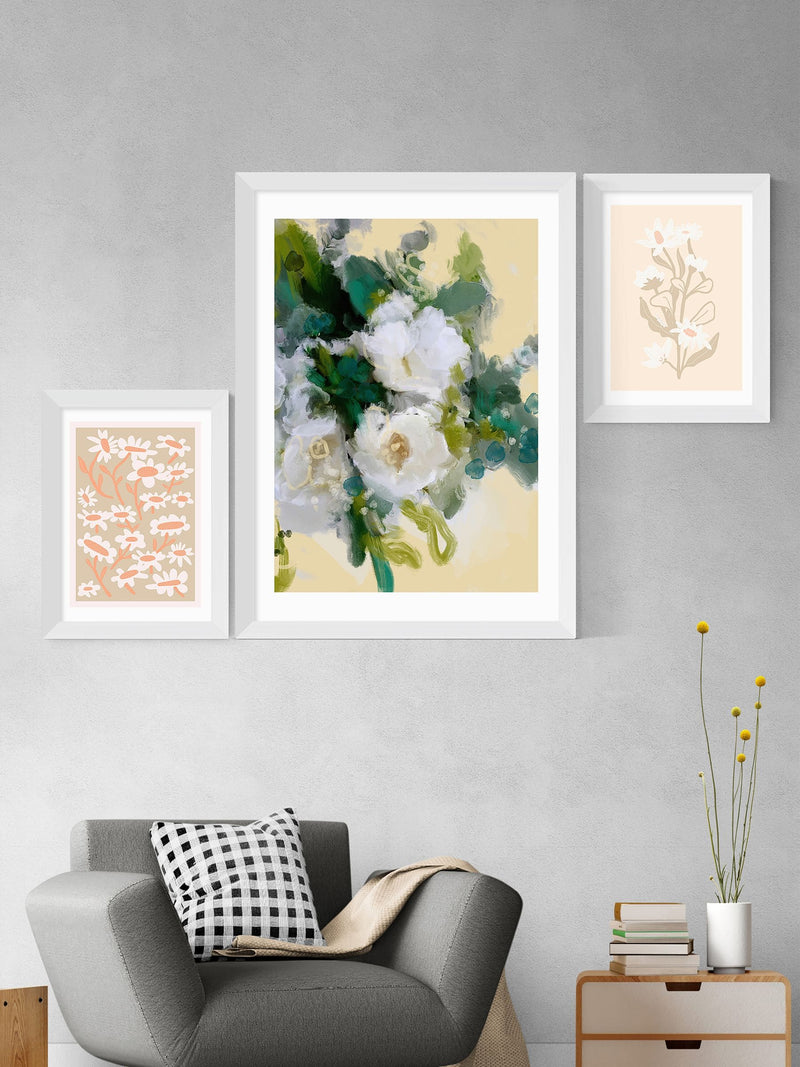 East End Prints Green Roses Buttercreme art print - British product