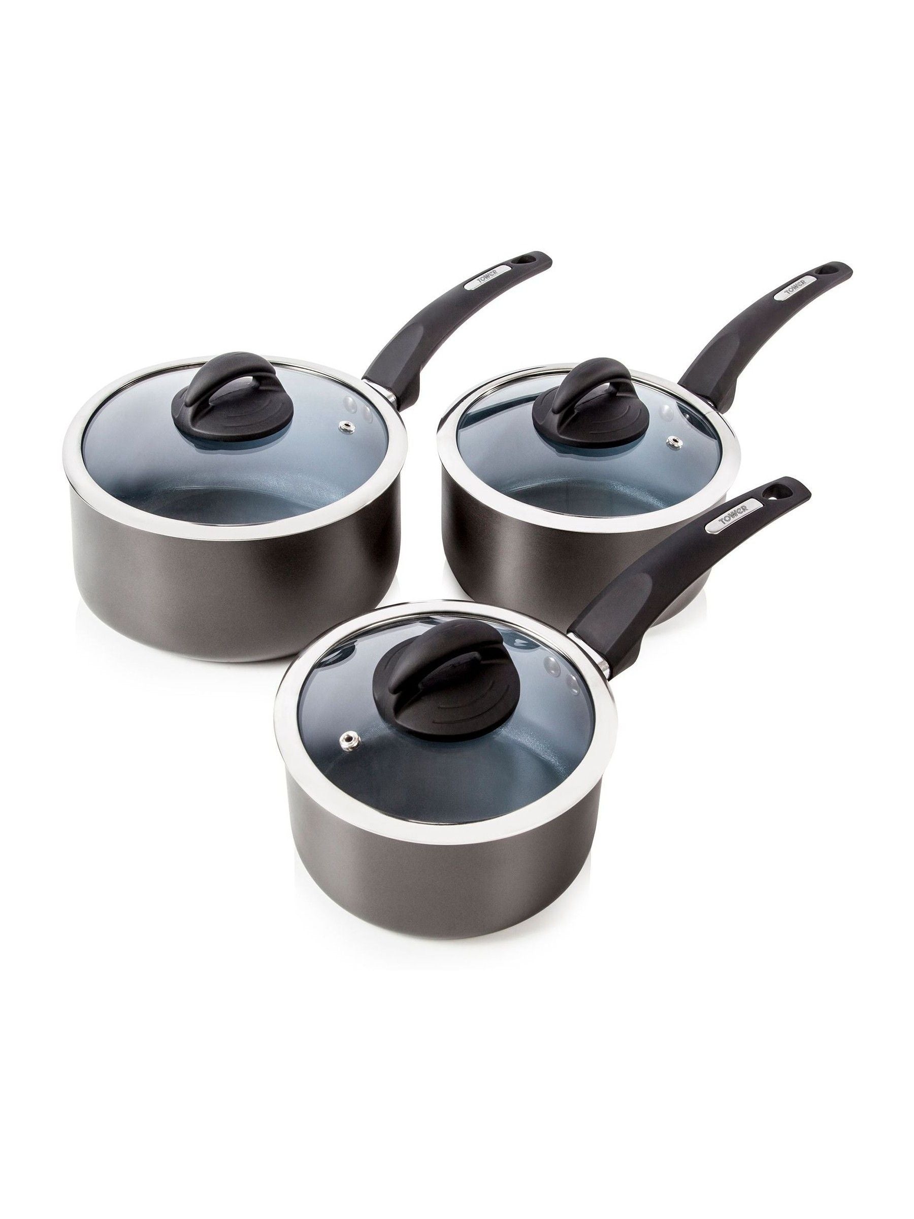 Ensemble de 3 casseroles antiadhésives en céramique Tower (marque britannique)