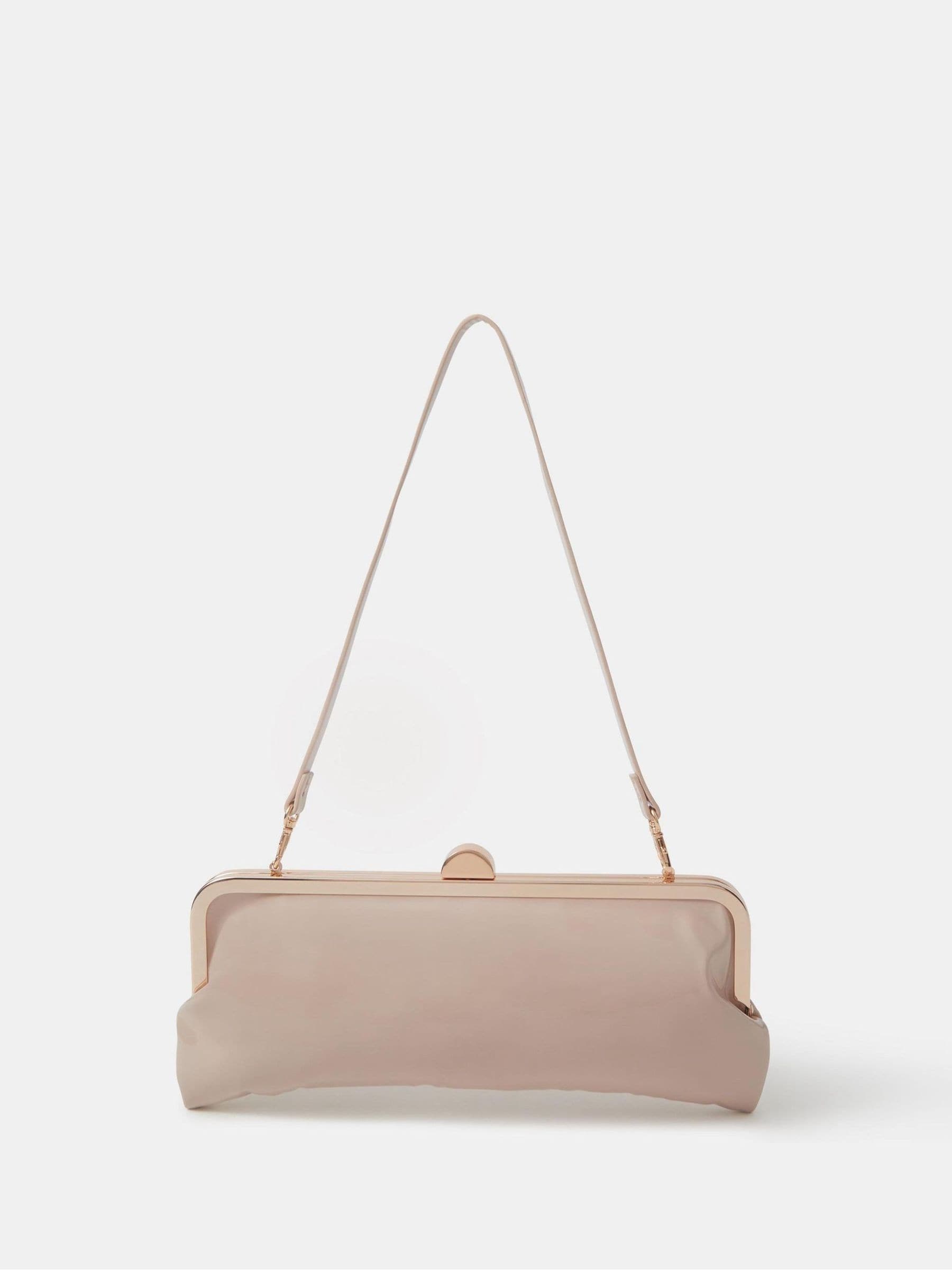 Accessorize nude clip frame clutch bag (British brand)
