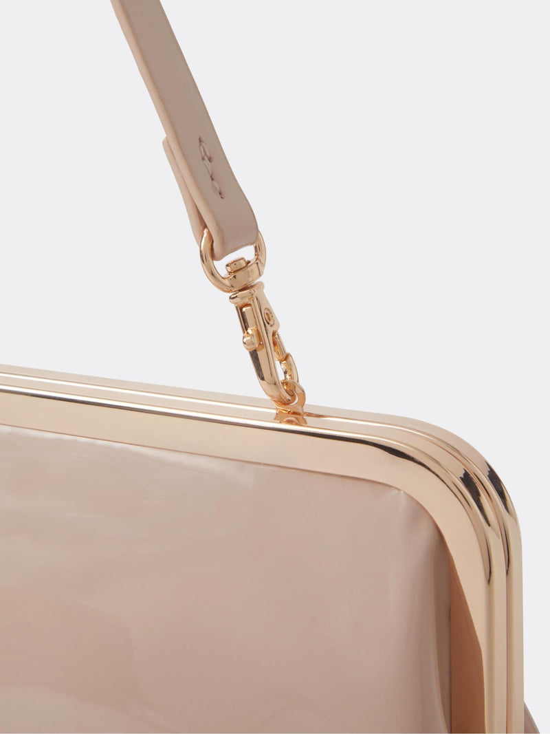 Accessorize nude clip frame clutch bag (British brand)