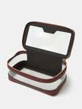 Accessorize red clear travel makeup bag with burgundy piping (British brand)
