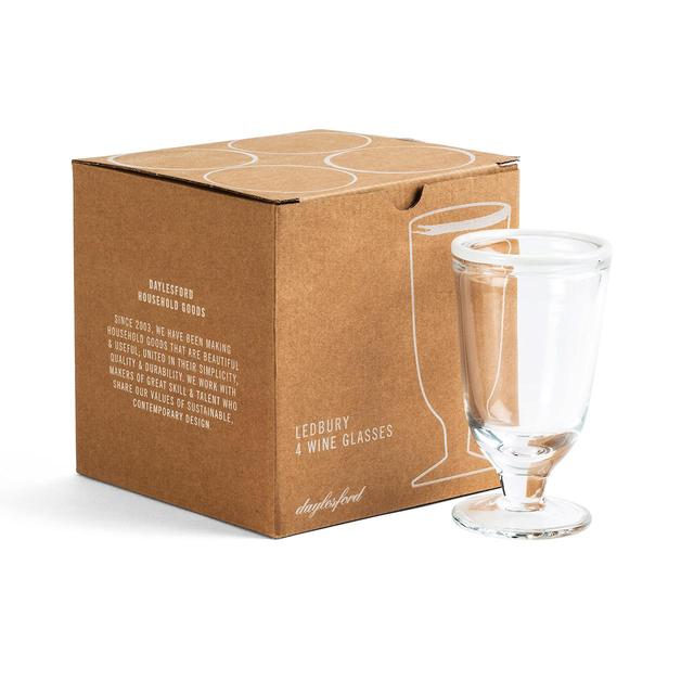 Daylesford Ledbury White Tipped Wine Glasses Set   4 per pack GOODS M&S   