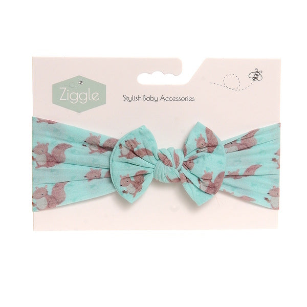 Ziggle Baby Print Top Bow Turban Headband