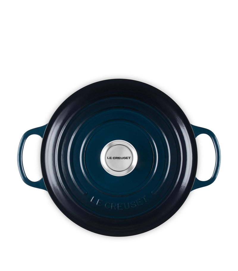 Le Creuset enamelled cast iron round casserole dish 24cm, UK version