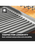 Tower grey scandi dish rack with wooden handles - British product