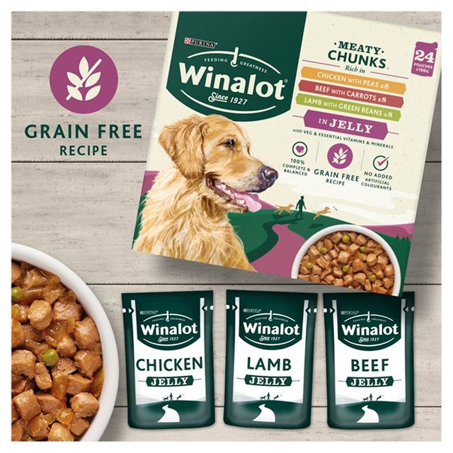 Winalot Meaty Chunks Mixed in Jelly Wet Dog Food    24 x 100g GOODS M&S   