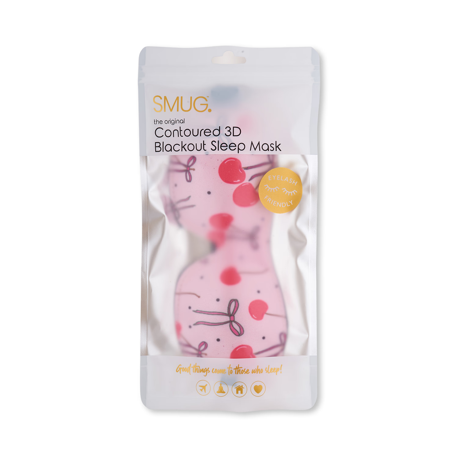 SMUG contoured sleep mask pink cherries (British brand)