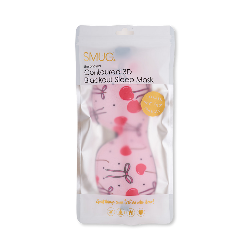 SMUG contoured sleep mask pink cherries (British brand)