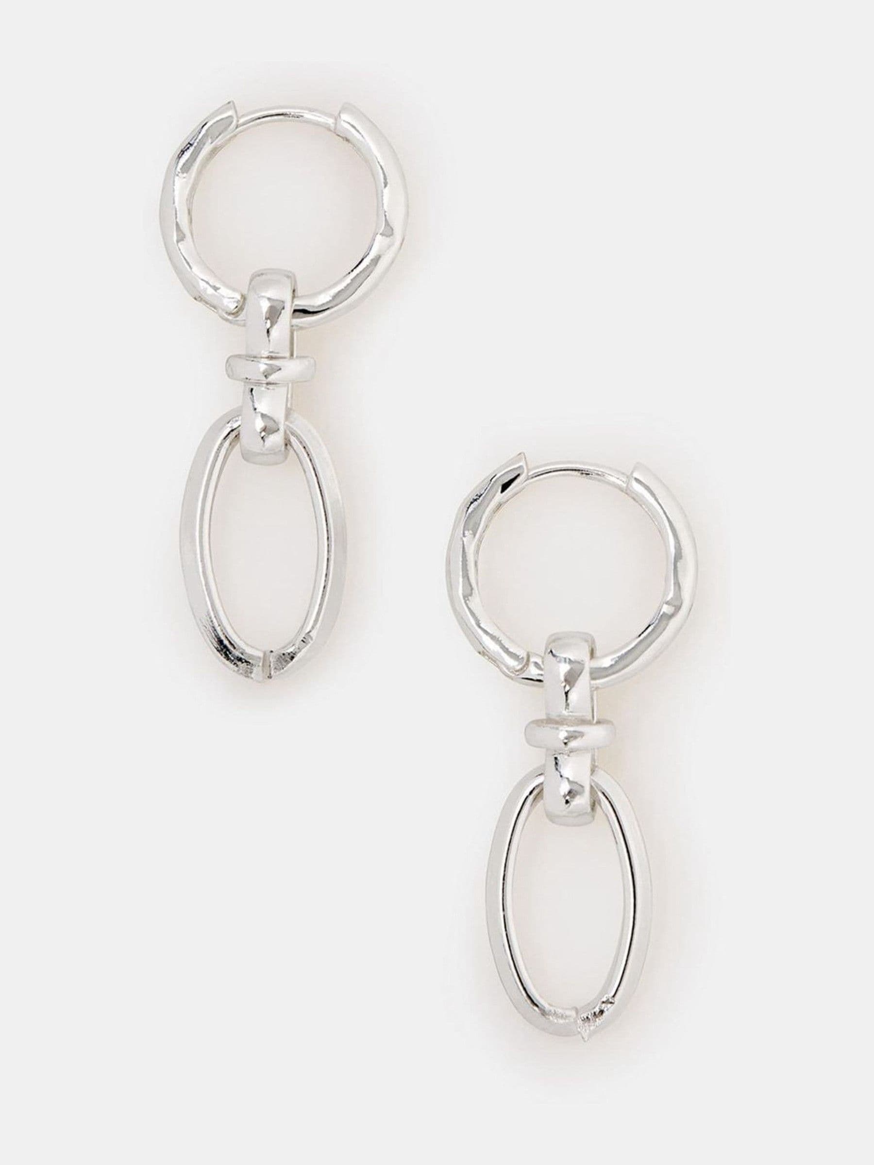 Accessorize knot link drop hoop earrings, imported from the UK