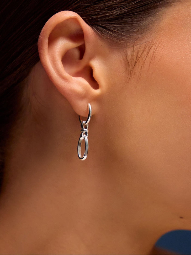 Accessorize knot link drop hoop earrings, imported from the UK