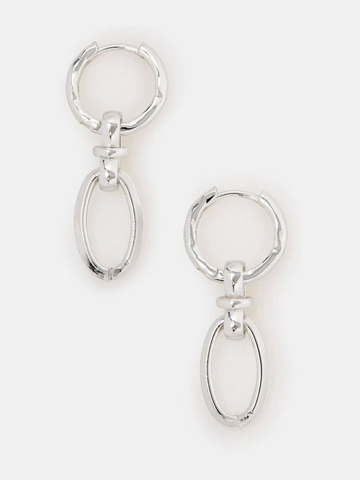 Accessorize knot link drop hoop earrings, imported from the UK