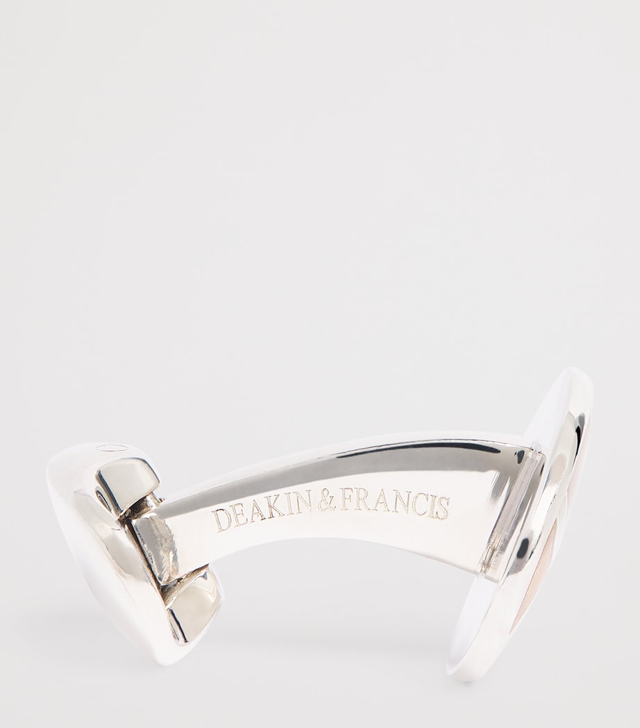 Deakin & Francis sterling silver enamel cufflinks, UK version
