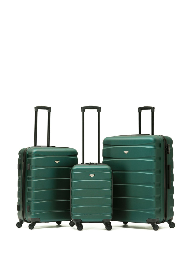 Flight Knight Orange/Black Hardcase Suitcase Set - 3 Piece (Cabin, Medium, Large)