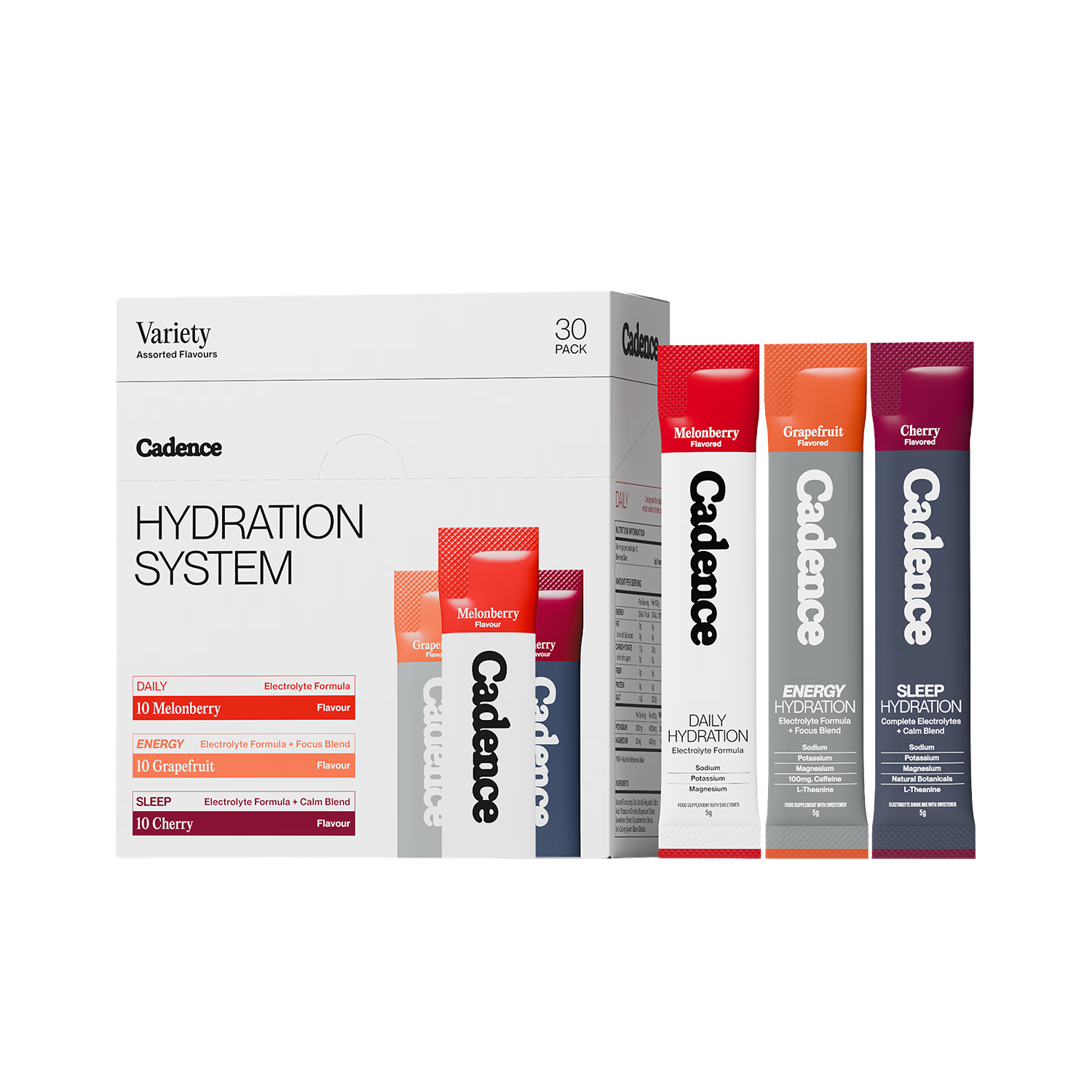 Cadence The Stack variety pack 30 sachets, UK version