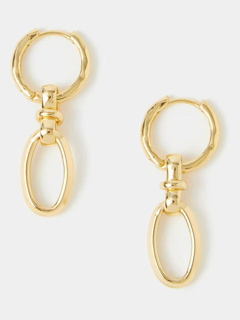 Accessorize gold tone knot drop hoop earrings, imported from the UK
