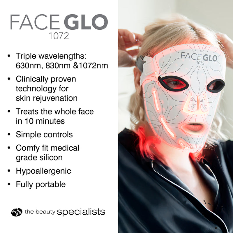 Rio FaceGLO triple wavelength LED face mask - British product