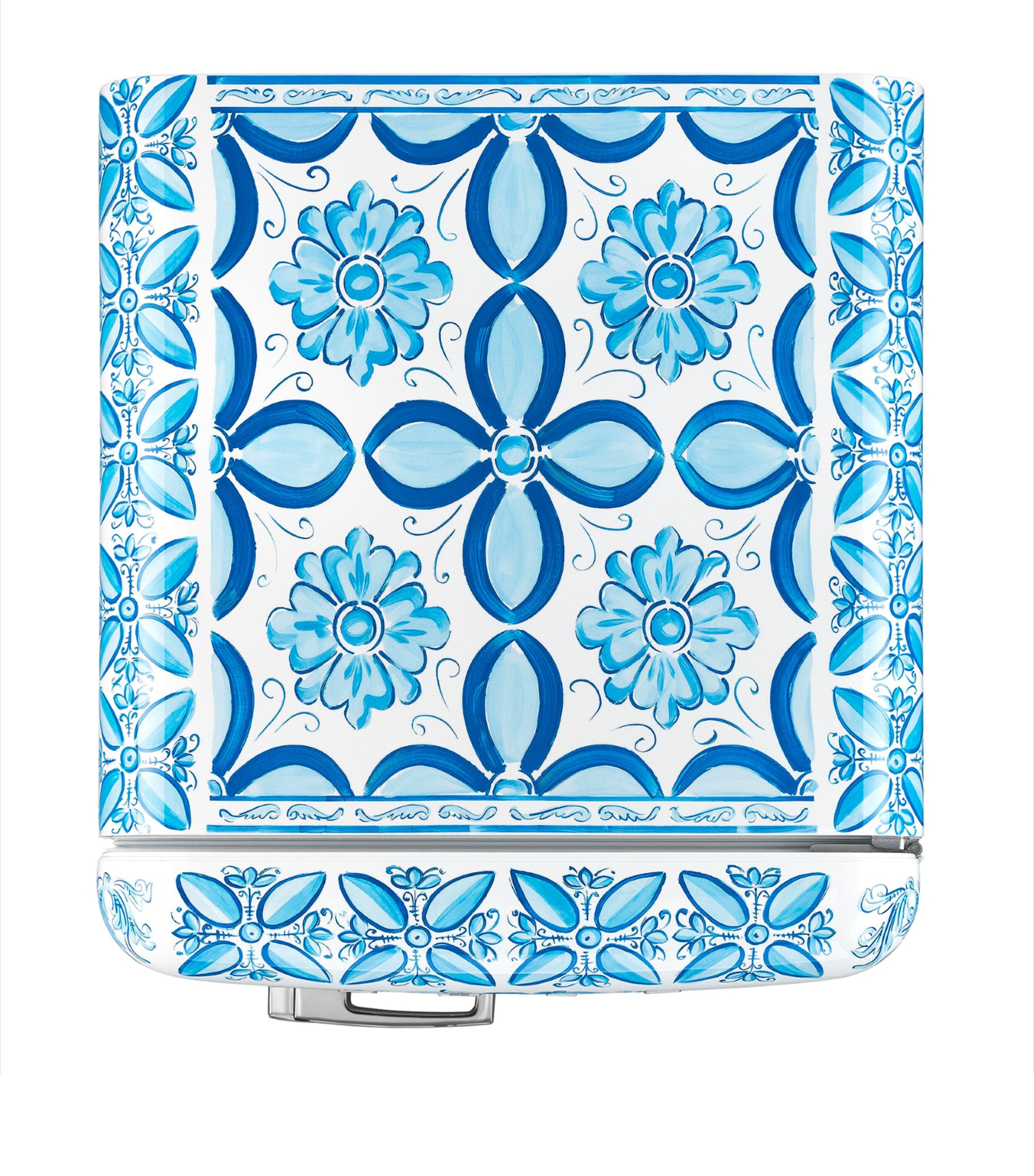 Smeg and Dolce Gabbana retro Maiolica fridge with Greek temple design (British brand)
