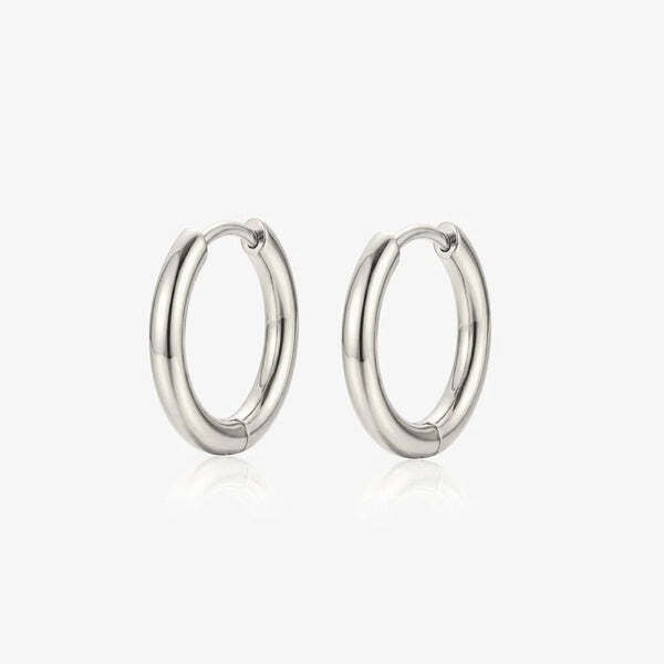 MUCHV silver small hoop earrings 18mm, imported from the UK