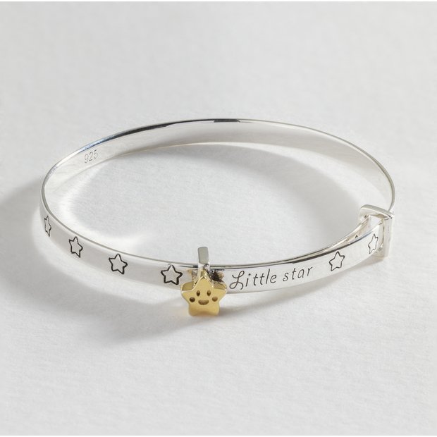 Revere baby bangle Little Star engraving gold star - British product