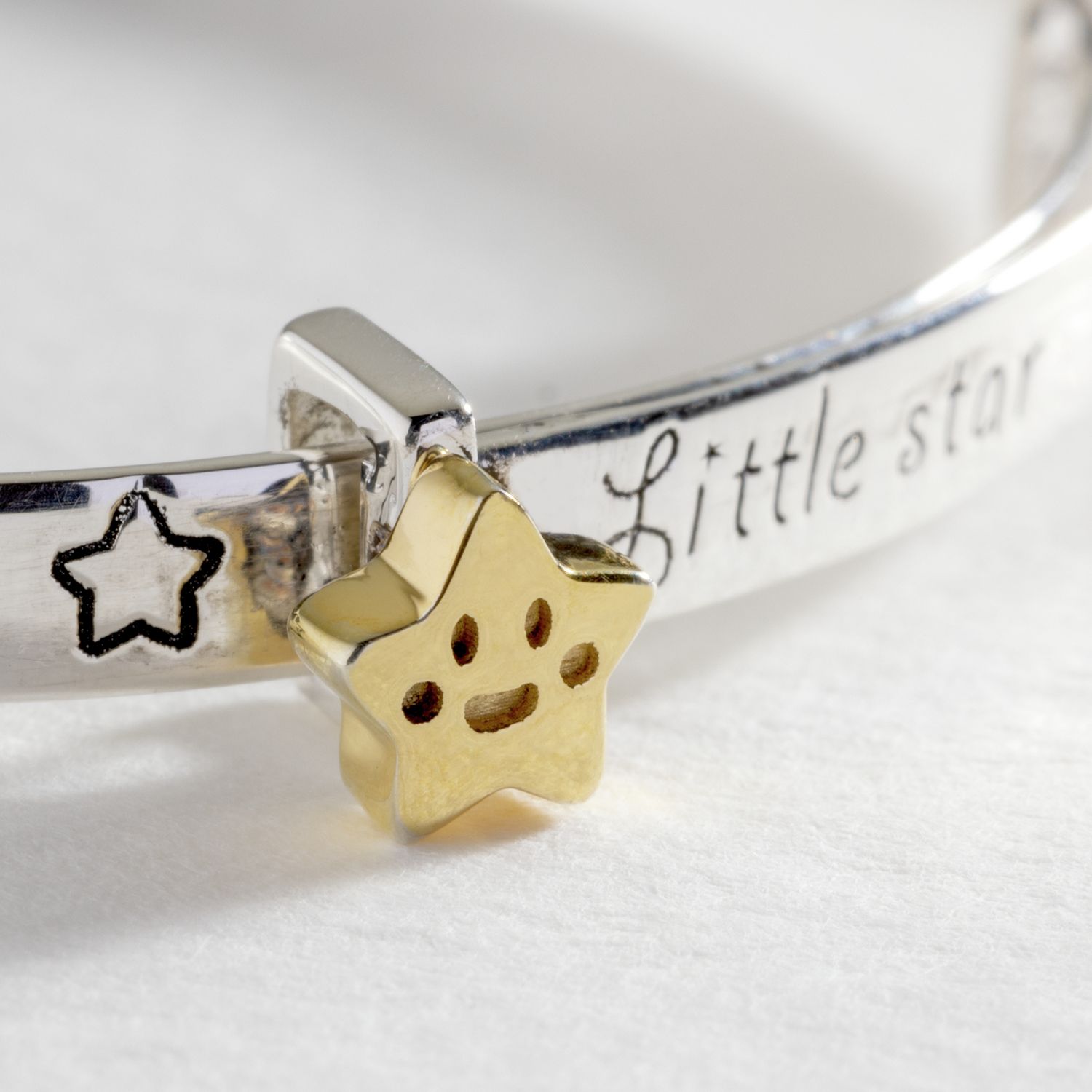 Revere baby bangle Little Star engraving gold star - British product