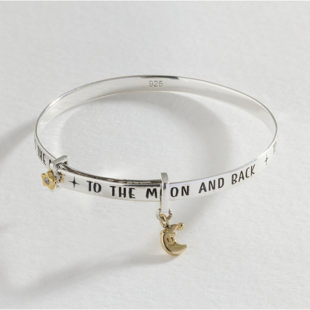Revere baby bangle with moon and star charm (British brand)